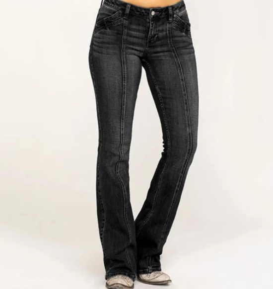 Slim Horn Washed Jeans - Black L - Women's Fashion - Women's Clothing - Bottoms - Jeans