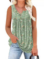 Full Size Floral Print Button Detail Tank Plus Size- Shopimist- {{Product type}}