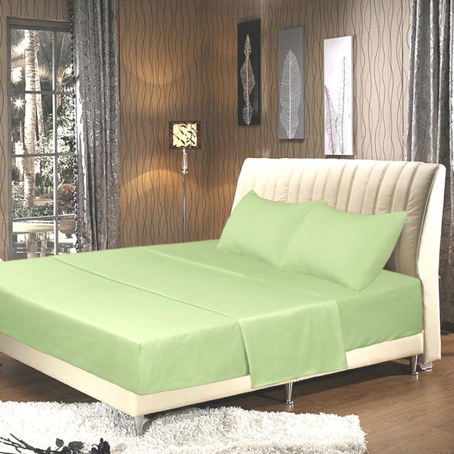 Tache Microfiber Sage Green Bed Sheet Set (202-SG-BSS)- Tache Home Fashion- {{Product type}}