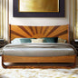 Sunset Solid Wood Bed Frame With Headboard - Caramel - Bed Frame