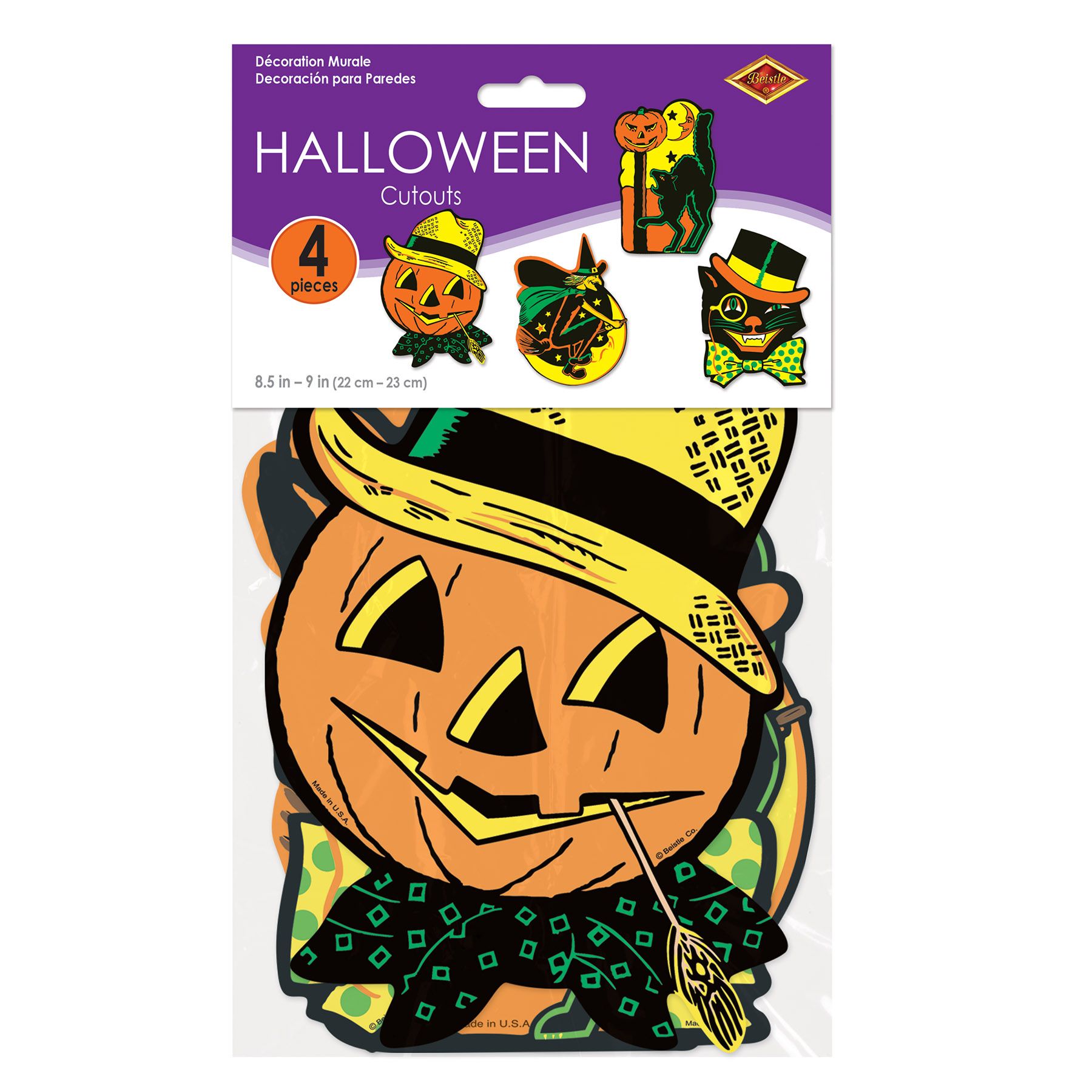 Beistle Retro Assorted Halloween Cutouts - - Fall & Halloween
