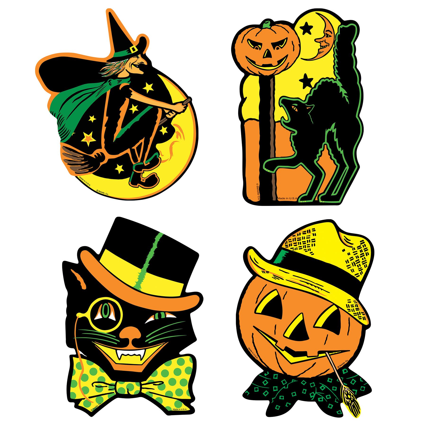 Beistle Retro Assorted Halloween Cutouts - Style A - Fall & Halloween