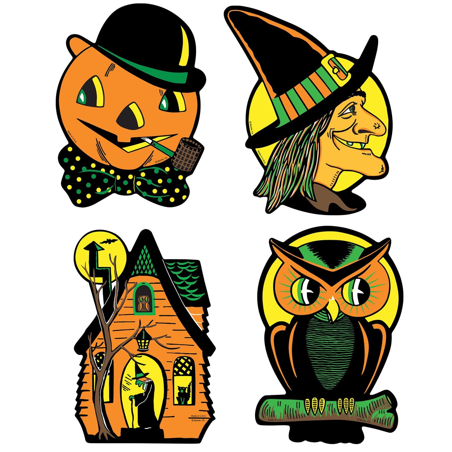 Beistle Retro Assorted Halloween Cutouts - Style B - Fall & Halloween