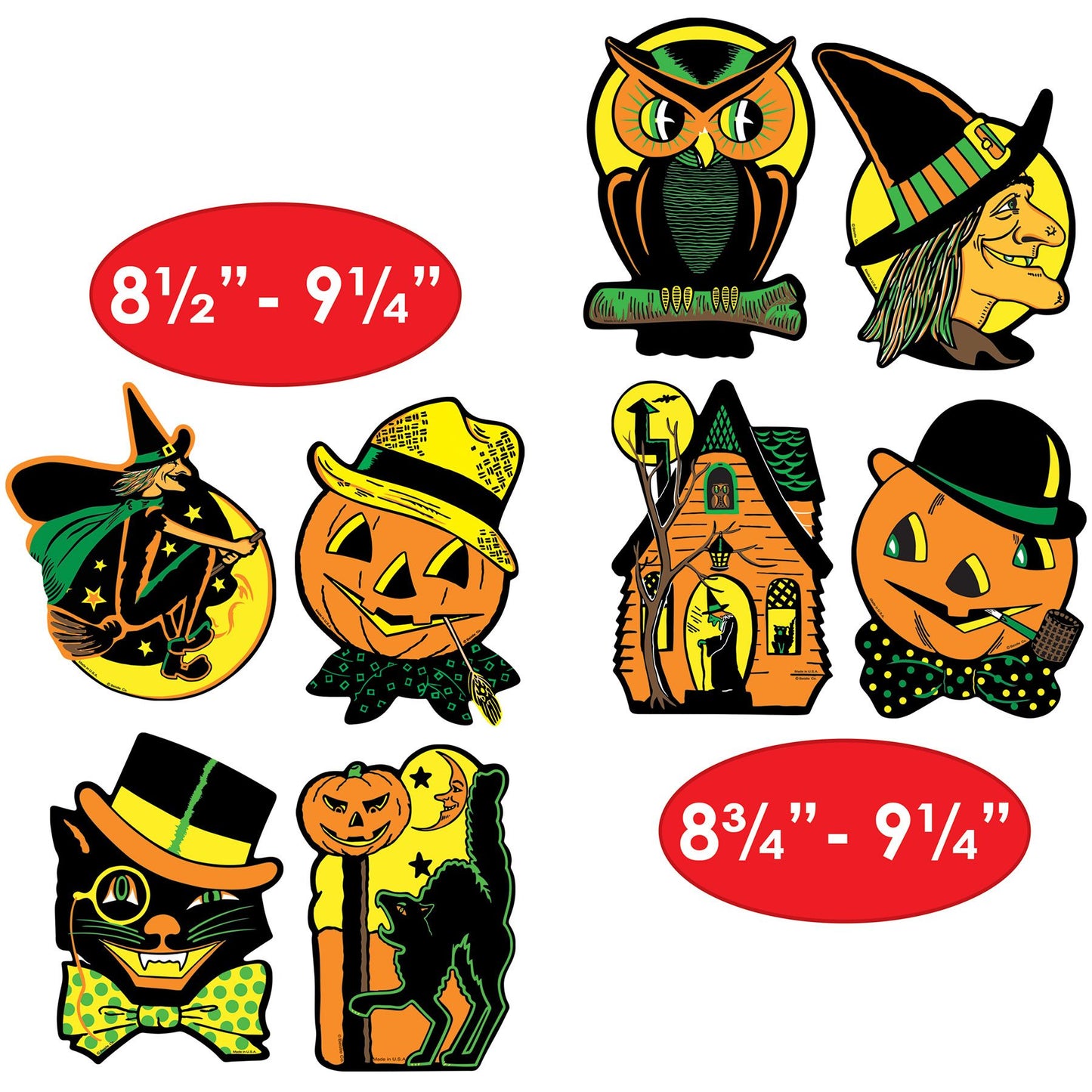 Beistle Retro Assorted Halloween Cutouts - - Fall & Halloween