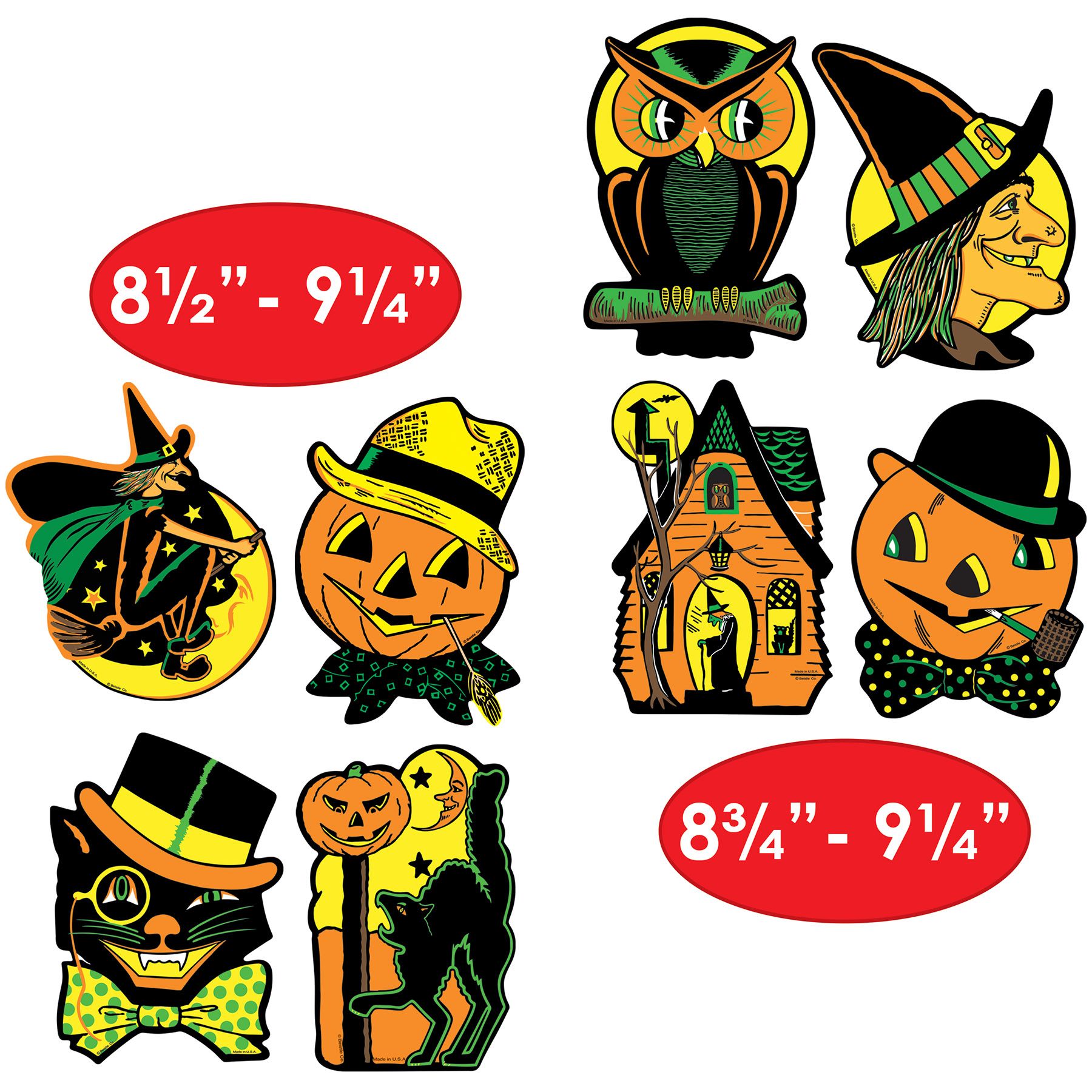Beistle Retro Assorted Halloween Cutouts - - Fall & Halloween
