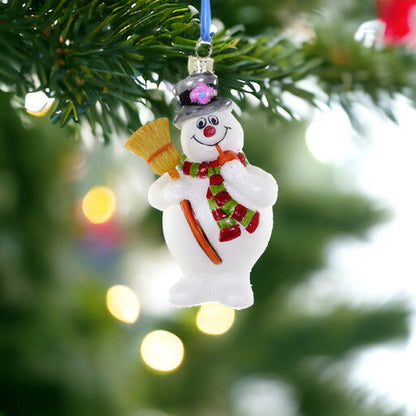 Frosty the Snowman Glass Ornament - - Christmas