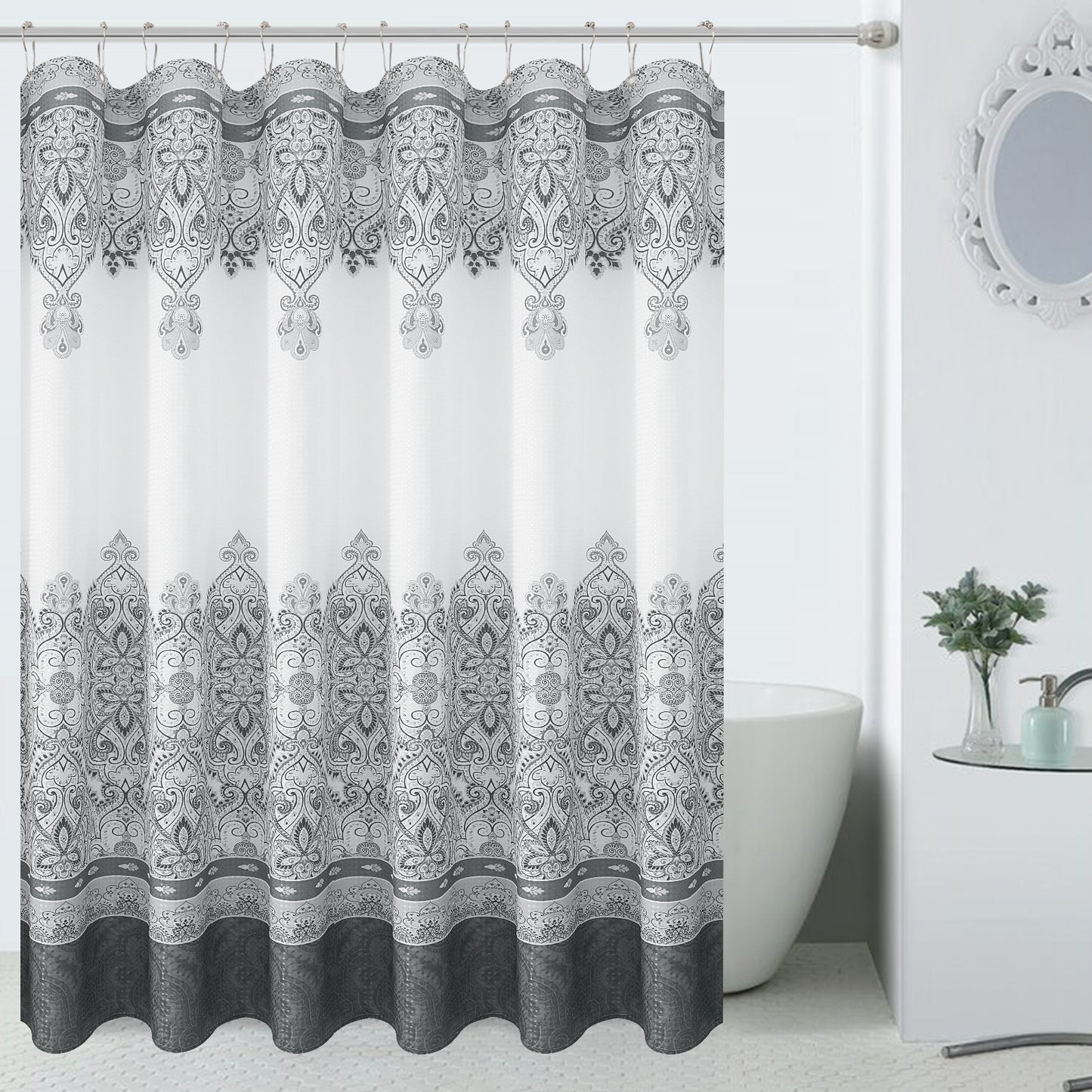 Shower Curtain With Hooks Moroccan Bohemian Bath Curtain