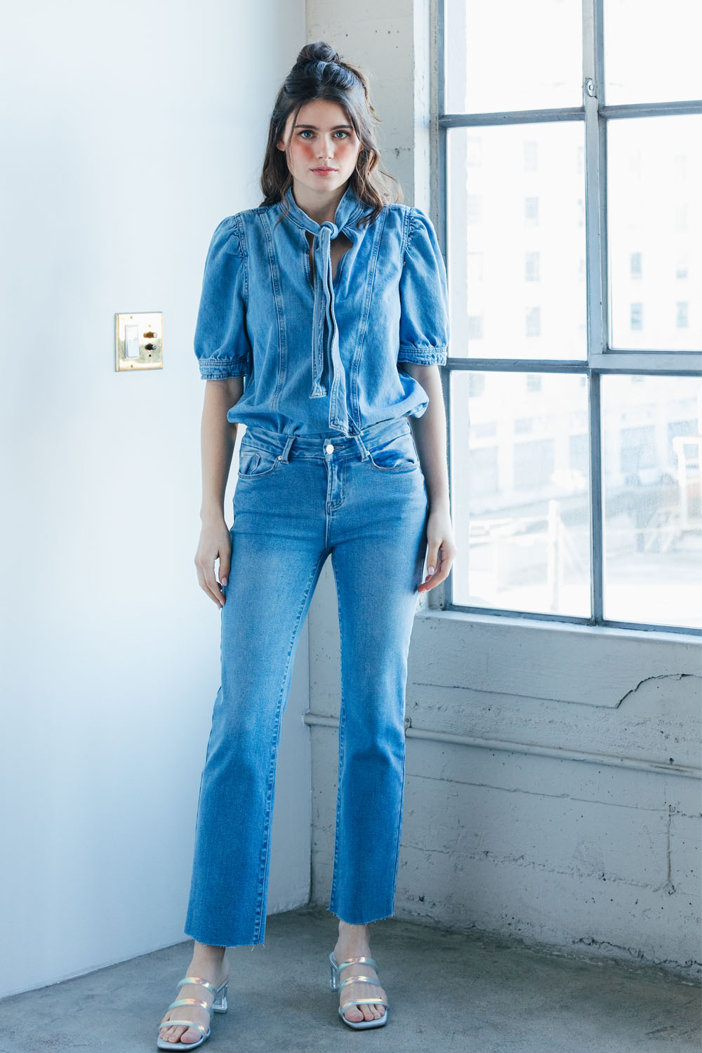Mid Rise Classic Straight Jeans - - Pants