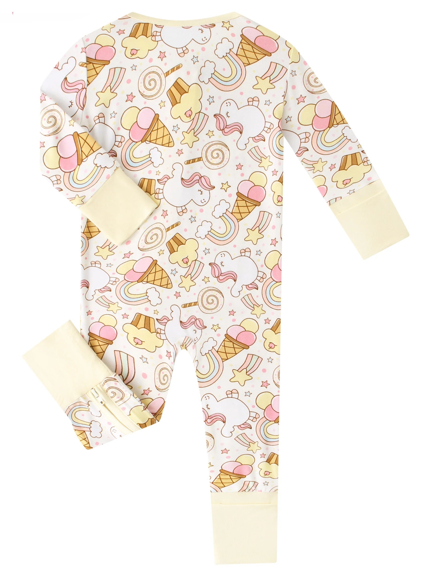 PoshTOT Rainbow Snacks Bamboo Baby Convertible Zippy Romper - - Zippy Romper