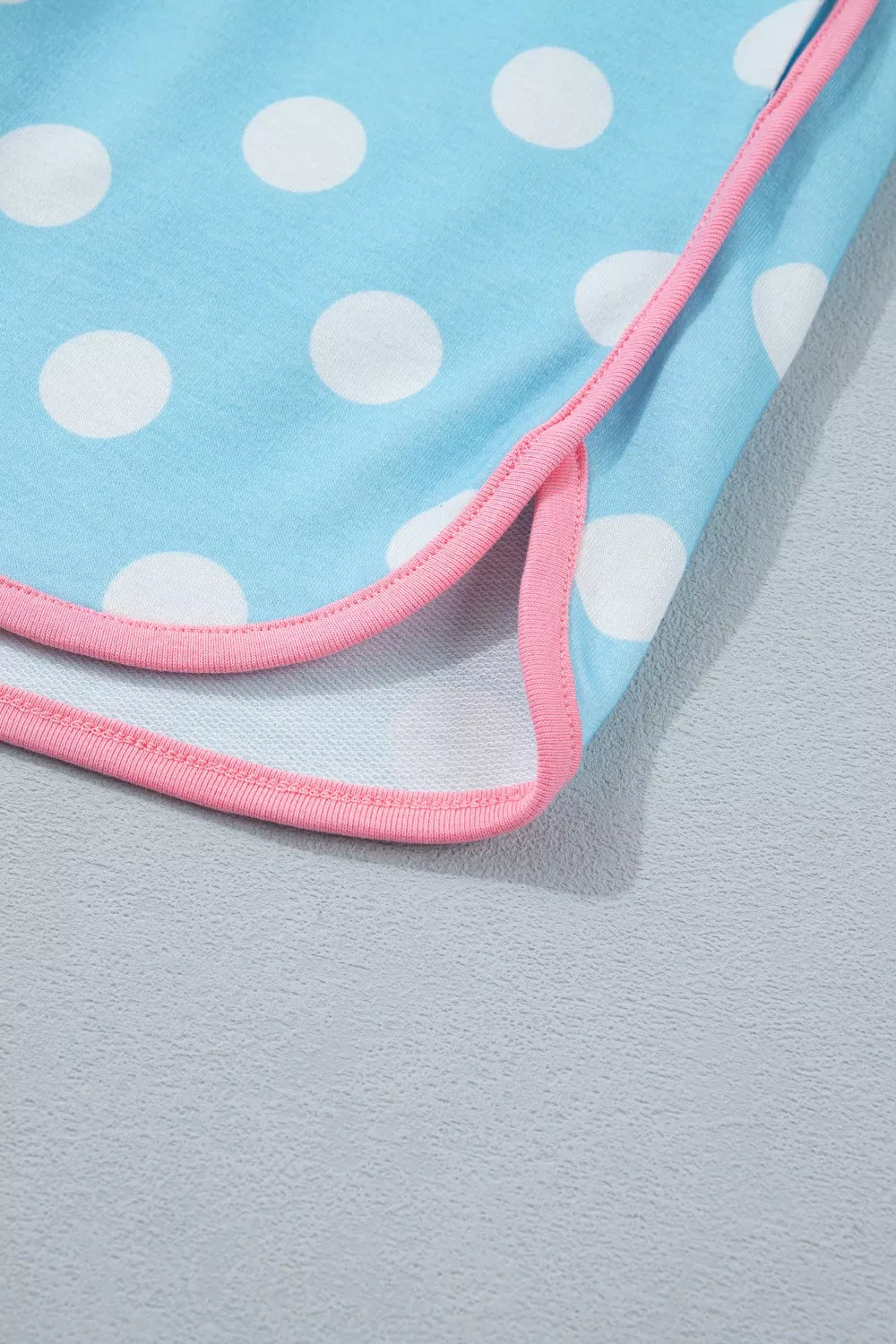 Polka Dot Contrast Trim Top and Drawstring Shorts Set- Shopimist- {{Product type}}
