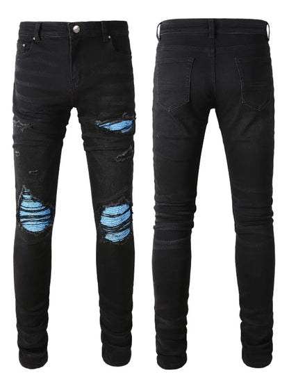 Men's Distressed Skinny Jeans - -