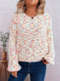 Colorful Long Sleeve Sweater - White One Size -