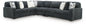 Midnight-Madness - Sectional - Dark Gray 4 Pc. Sectional With LAF RAF Sofa And Armless Chair - Stationary Sectionals
