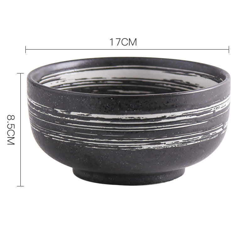 Creative Japanese Style Ceramic Noodle Bowl - Brush white - bowls