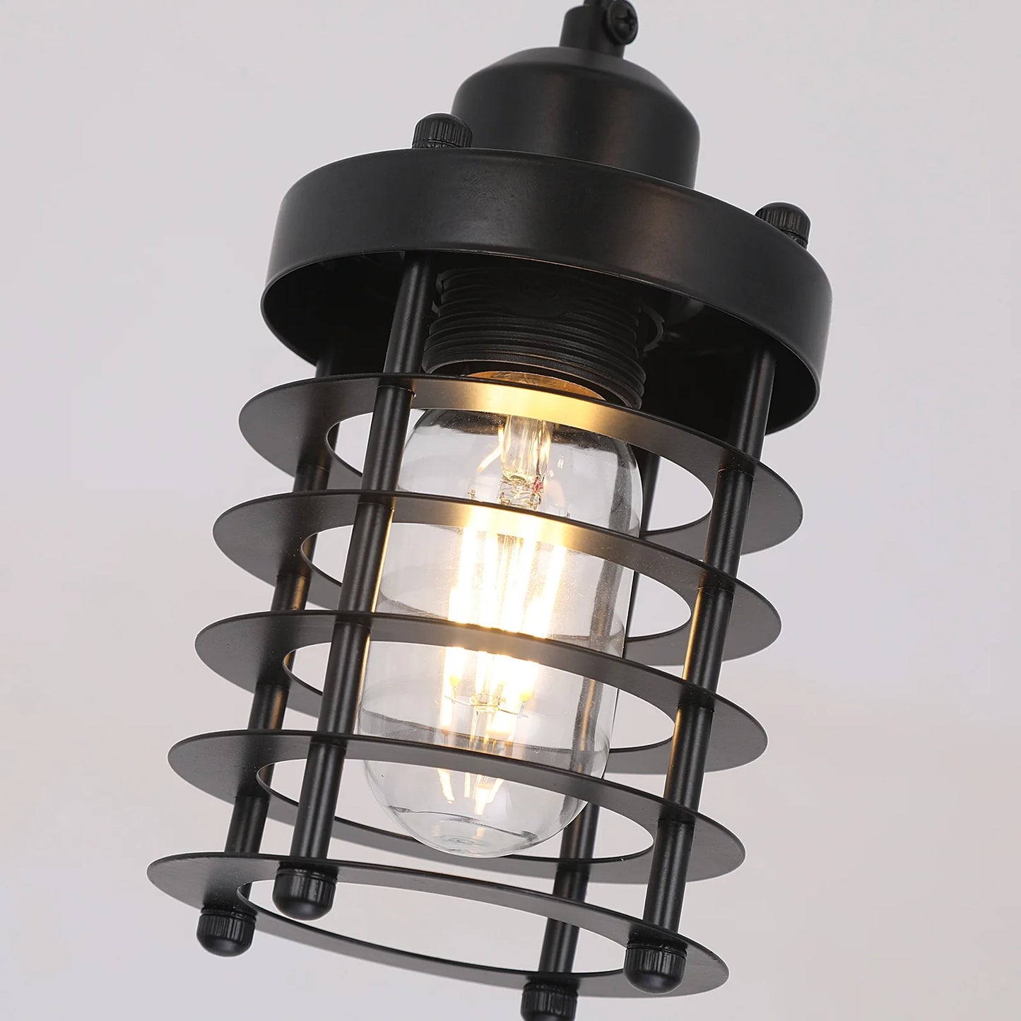 Dining Table Farmhouse Metal Cage Pendant Light