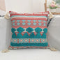 Colorful Tassel Tufted Throw Pillow Cover Geometric Pattern Pillowcase blue orange