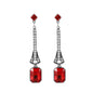 Roaring 1920s Flapper Dangle Earrings - red - earrings