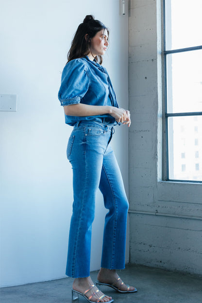Mid Rise Classic Straight Jeans - - Pants