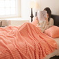 Rabbit Fur Velvet Blanket Anti-static Bedroom Sofa Blanket - Orange 120x200CM - blanket