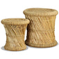 Handwoven Chindi Stool Set (2 Pieces) - Brown - Stool