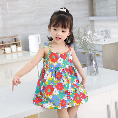 Summer Sleeveless Print Cotton Casual Dresses