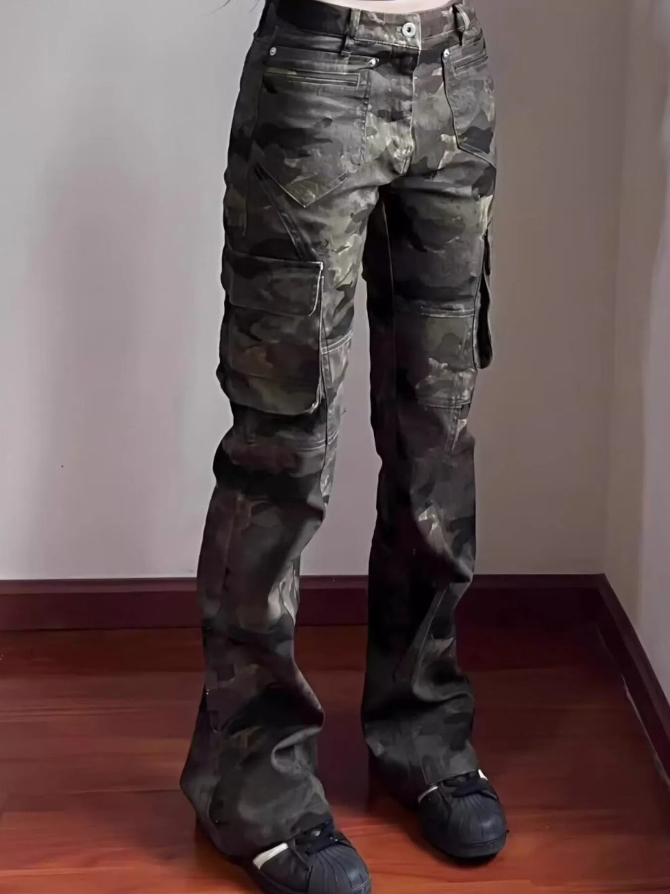 Men's Full Size Camouflage Cargo Jeans Plus Size - -