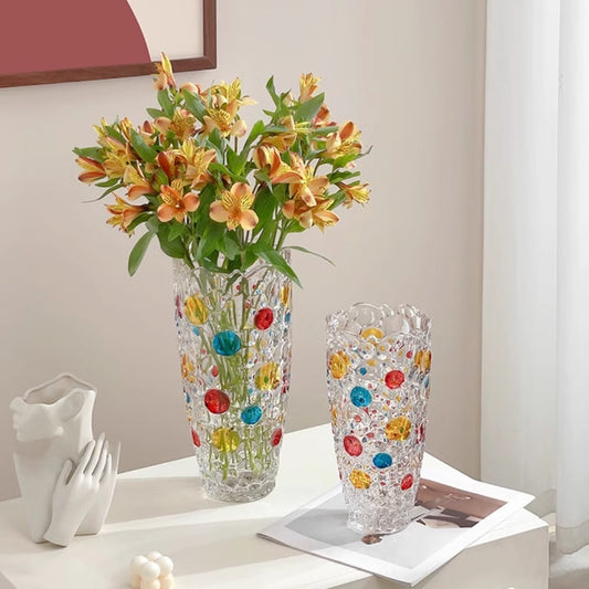 Simple Colorful Creative Glass Vase Table Decorations Ornaments - - vases
