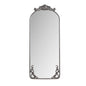 Full Body Arched Mirror With Vintage Carved Applique - Pearl Silver - Wall Mirrors