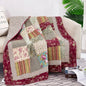 Tache Fairy Tale Tea Party Beige Burgundy Paisley Floral Cotton Patchwork Quilted Throw Blanket (DXJ103443) - 50 x 60 - Blanket