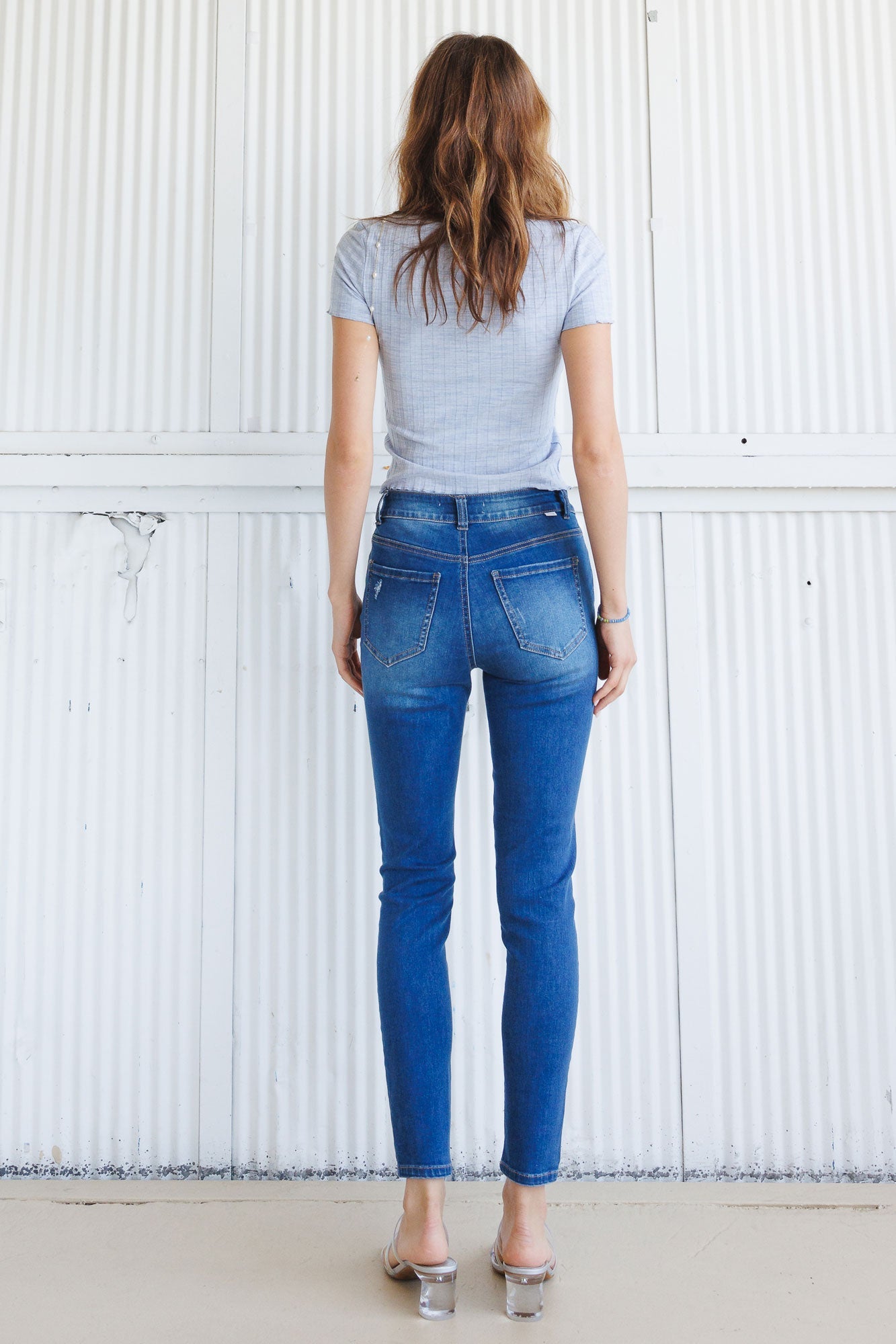 High Rise 5 Button Skinny Jeans - - Skinny Jeans