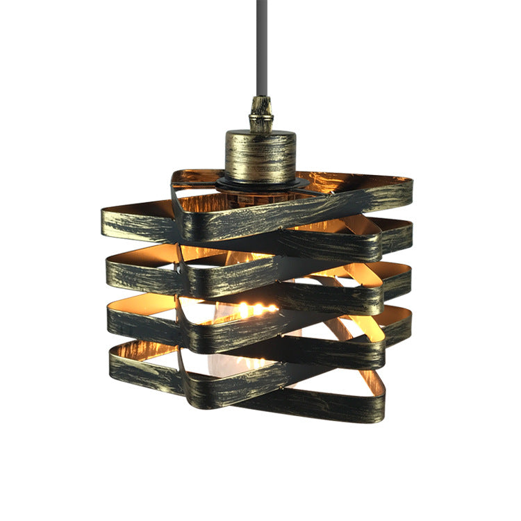 Vintage Industrial Style Iron Cage Light Fixture - - ceiling light