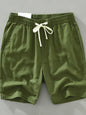 Men's Plus Size Drawstring Pocketed Shorts - Green -