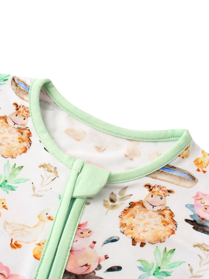 PoshTOT Little Yellow Sheep Bamboo Baby Convertible Zippy Romper - - Zippy Romper