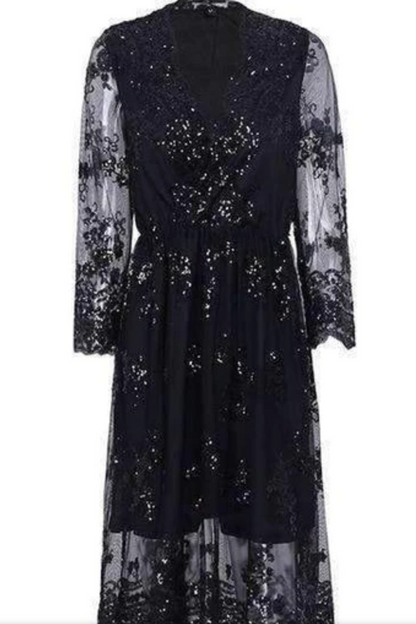 Sparkle Sequin Evening Dress - - dress