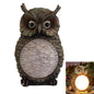 Solar Owl LED Garden Light with Resin Design - default - garden light