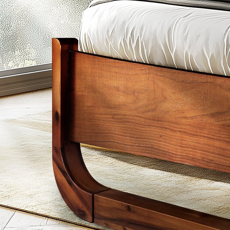 Sunset Solid Wood Bed Frame With Headboard - - Bed Frame