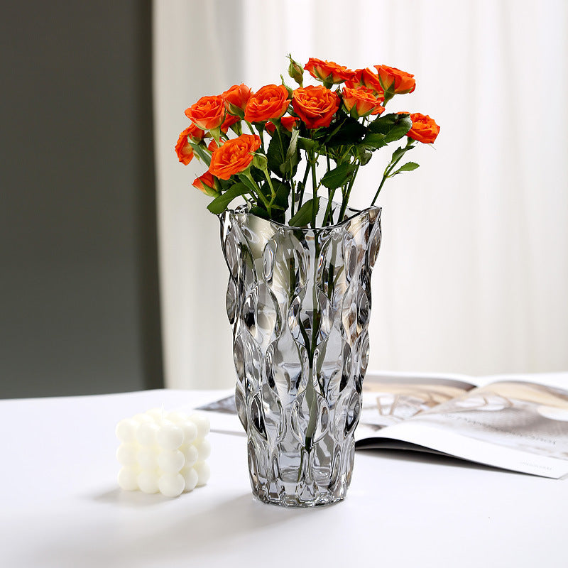 Crystal Glass Vase Flower Arrangement Decoration Ornaments - - flower vase
