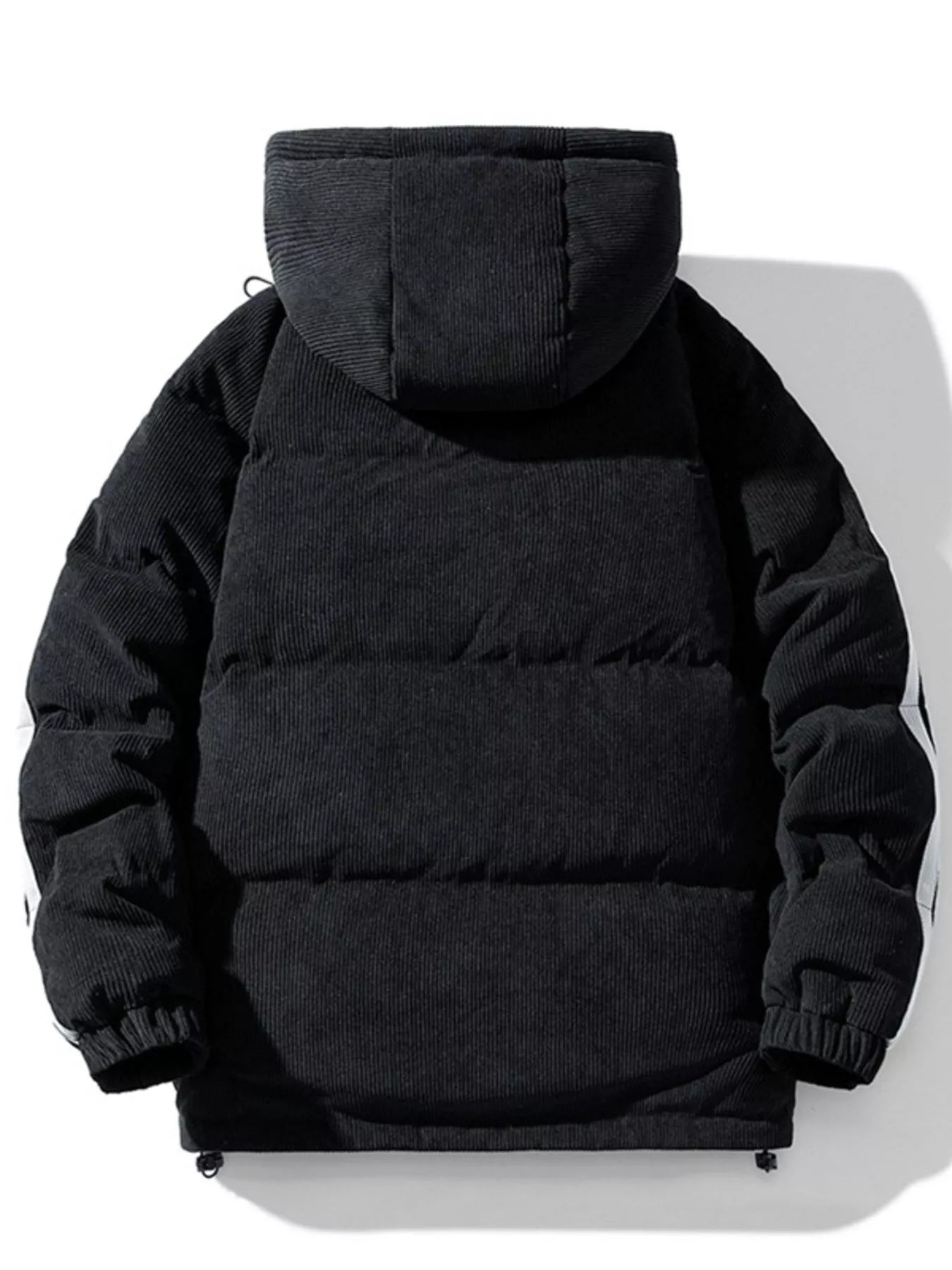 Men's Plus Size Hooded Zip Up Padded Jacket - -