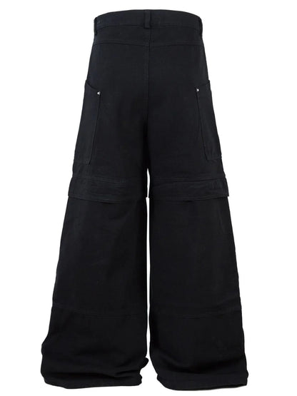 Men's Wide Leg Cargo Jeans - -