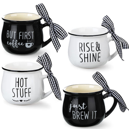 Patelai 4-Piece Mini Espresso Mug Set - 5 oz - Classic Style Brown - mug set