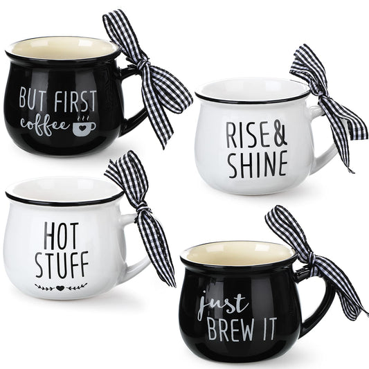 Patelai 4-Piece Mini Espresso Mug Set - 5 oz - Classic Style Brown - mug set