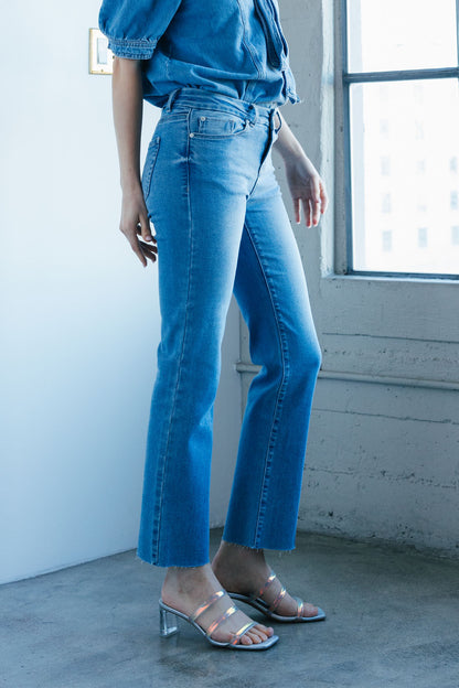 Mid Rise Classic Straight Jeans - - Pants