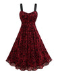 ROSE GAL Gothic Plus Size Layered Dress - Red_1 5X - dress