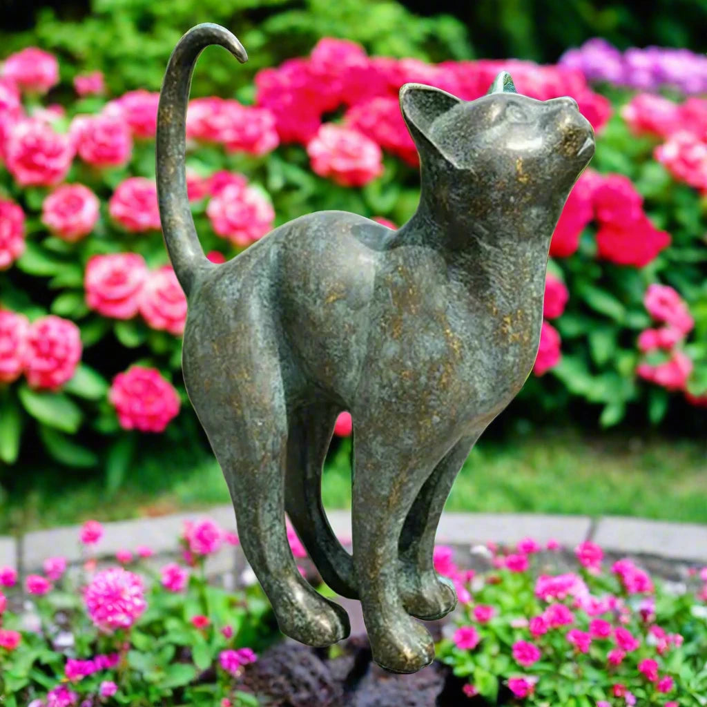 Cat Statue Outdoor Yard Art Craft Resin Sculpture