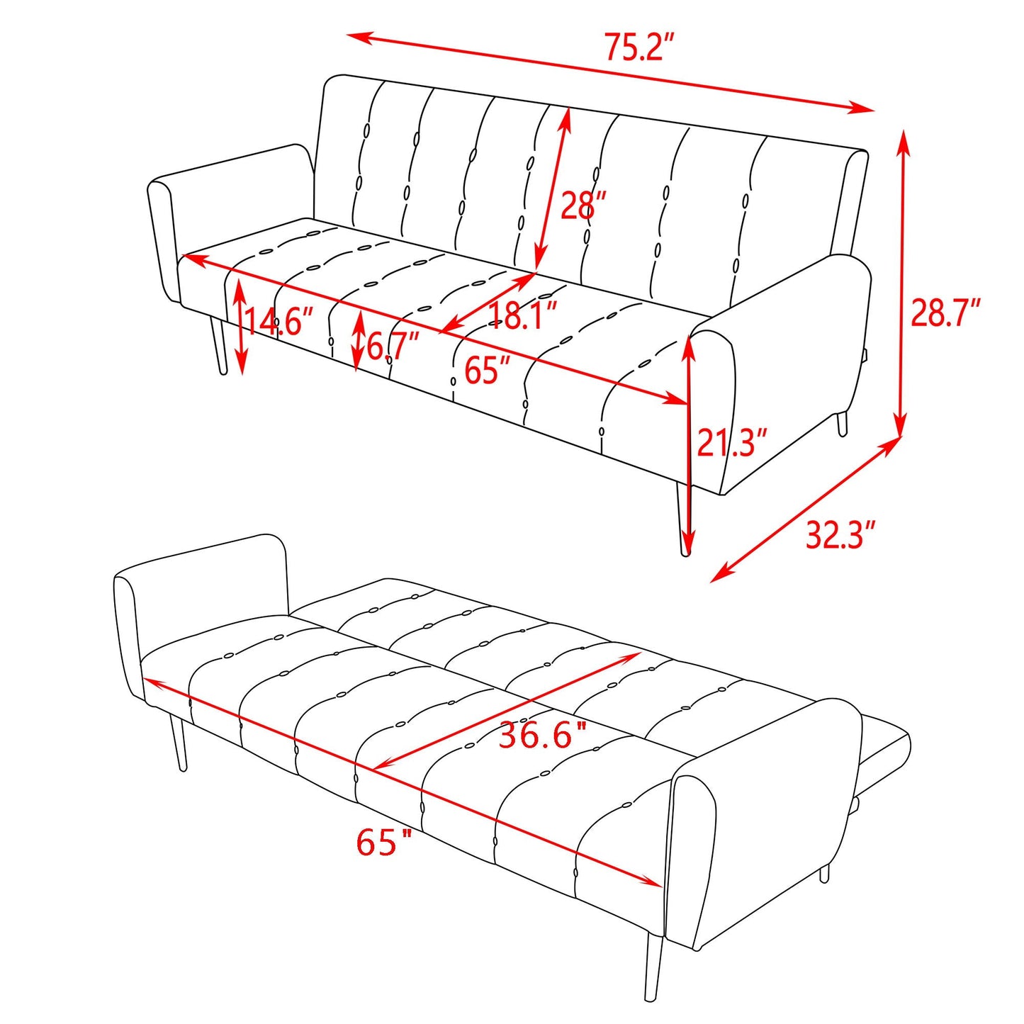 Comfort Compact Design Sofa Bed- Unique Piece Furniture- {{Product type}}