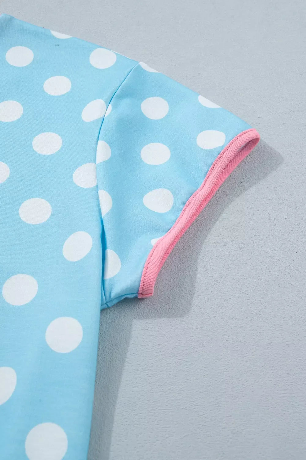 Polka Dot Contrast Trim Top and Drawstring Shorts Set- Shopimist- {{Product type}}