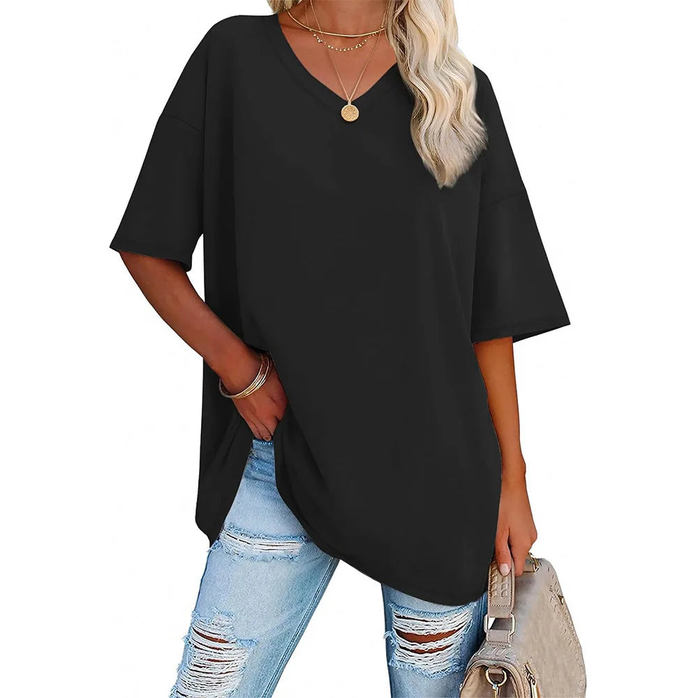 Solid Casual Loose Blouses Women's Shirt