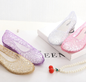 Breathable Flat Bottom Jelly Shoes - purple - shoes