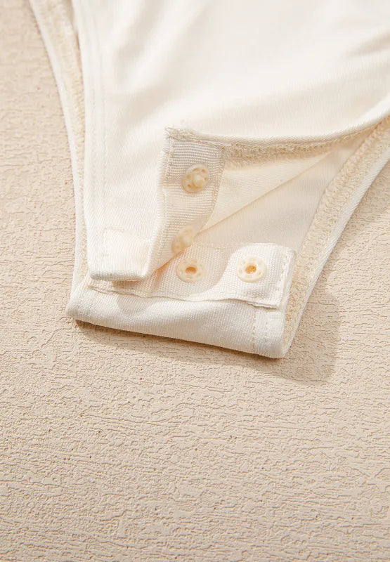 Sequin Surplice Long Sleeve Bodysuit - -