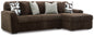 Midnight-Madness - Sectional - Dark Brown 2 Pc. Right Arm Facing Corner Chaise Sectional Sofa - Stationary Sectionals